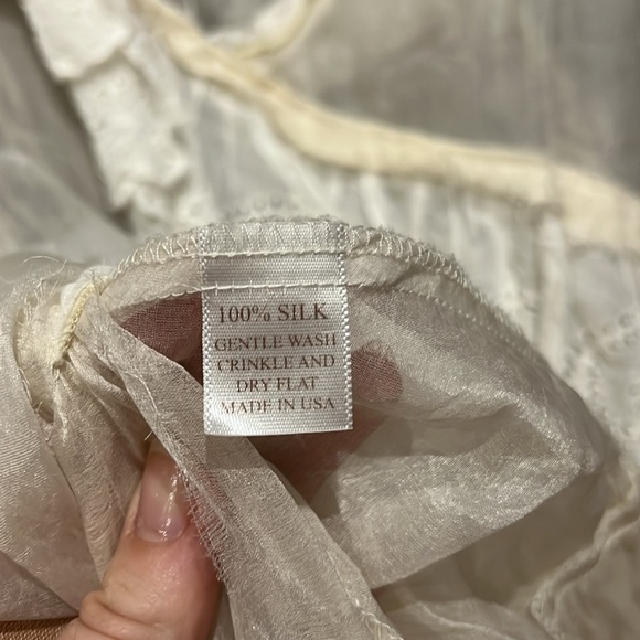 Vintage Magnolia Pearl Love Collection Sheer Silk White Blouse - Picture 5 of 7
